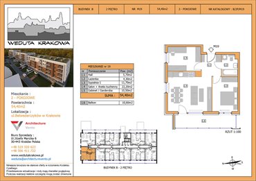rzut mieszkanie na sprzedaż 54m2 mieszkanie Kraków, Krowodrza, Papierni Prądnickich 48