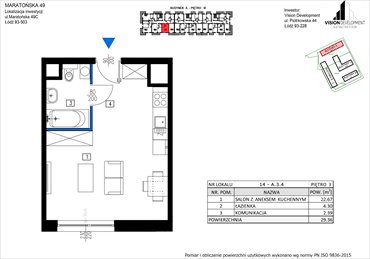 rzut mieszkanie na sprzedaż 29m2 mieszkanie Łódź, Retkinia, Maratońska 49C