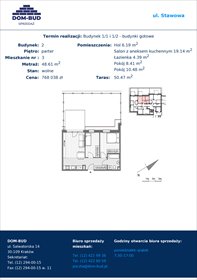 rzut mieszkanie na sprzedaż 49m2 mieszkanie Kraków, Bronowice Wielkie, Stawowa