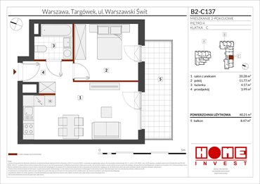 rzut mieszkanie na sprzedaż 40m2 mieszkanie Warszawa, Targówek, ul. Warszawski Świt 12