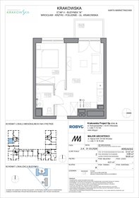 rzut mieszkanie na sprzedaż 38m2 mieszkanie Wrocław, Krzyki, Krakowska 112