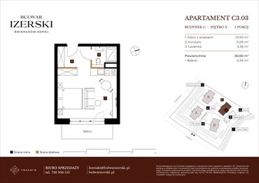 rzut mieszkanie na sprzedaż 31m2 mieszkanie Świeradów Zdrój, Senatoryjna/Szkolna