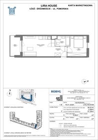 rzut mieszkanie na sprzedaż 37m2 mieszkanie Łódź, Pomorska 108
