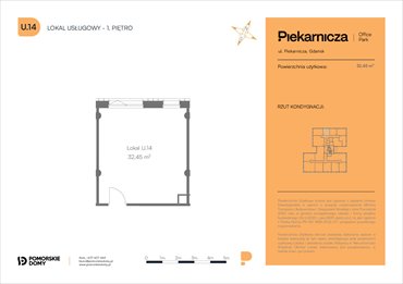 rzut mieszkanie na sprzedaż 32m2 mieszkanie Gdańsk, Morena, Piekarnicza 6
