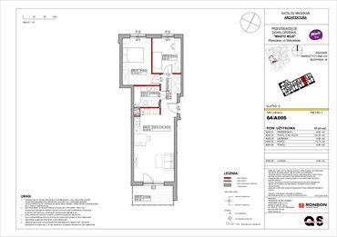 rzut mieszkanie na sprzedaż 57m2 mieszkanie Warszawa, Białołęka, Marywilska 68