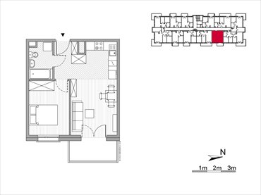 rzut mieszkanie na sprzedaż 38m2 mieszkanie Kraków, Mistrzejowice, Os. Piastów 77