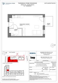 rzut mieszkanie na sprzedaż 31m2 mieszkanie Wrocław, Stare Miasto, Trzemeska