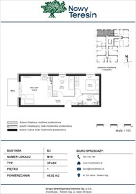 rzut mieszkanie na sprzedaż 46m2 mieszkanie Teresin - Gaj, Świętokrzyska 9
