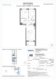 rzut mieszkanie na sprzedaż 61m2 mieszkanie Wrocław, Krzyki, Krakowska 112