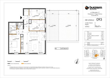 rzut mieszkanie na sprzedaż 79m2 mieszkanie Warszawa, Praga Północ, Kijowska 17