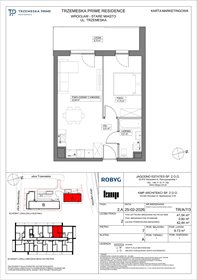 rzut mieszkanie na sprzedaż 42m2 mieszkanie Wrocław, Stare Miasto, Trzemeska