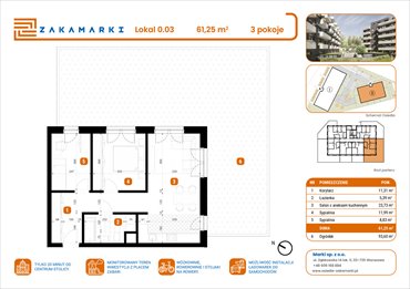 rzut mieszkanie na sprzedaż 61m2 mieszkanie Marki, Aleja Józefa Piłsudskiego 102