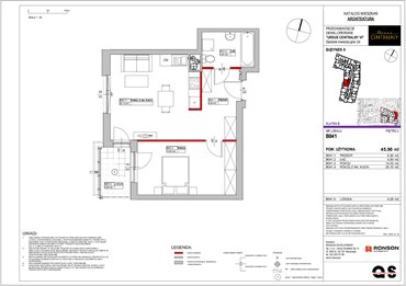 rzut mieszkanie na sprzedaż 46m2 mieszkanie Warszawa, Ursus, ul. Gierdziejewskiego 23