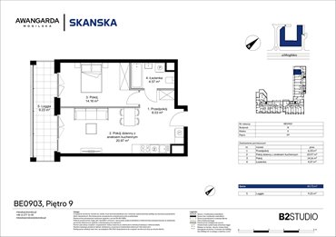 rzut mieszkanie na sprzedaż 46m2 mieszkanie Kraków, Prądnik Czerwony, Mogilska 126