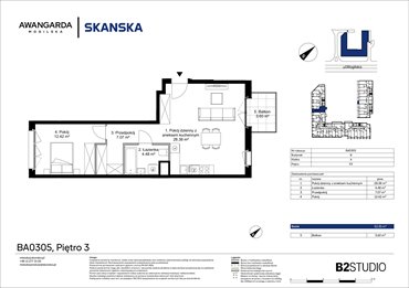rzut mieszkanie na sprzedaż 52m2 mieszkanie Kraków, Prądnik Czerwony, Mogilska 126