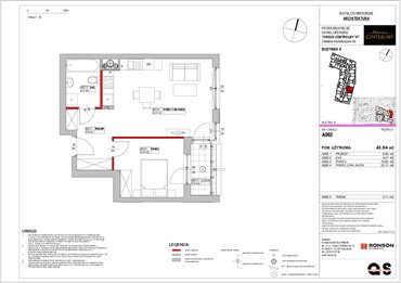 rzut mieszkanie na sprzedaż 44m2 mieszkanie Warszawa, Ursus, ul. Gierdziejewskiego 23