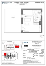 rzut mieszkanie na sprzedaż 37m2 mieszkanie Wrocław, Stare Miasto, Trzemeska