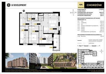 rzut mieszkanie na sprzedaż 68m2 mieszkanie Chorzów, 3 Maja 94'
