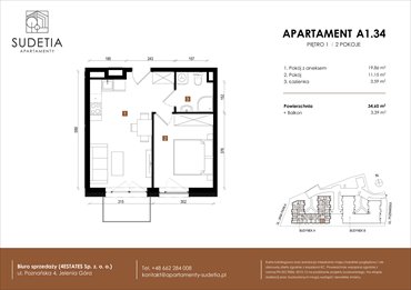 rzut mieszkanie na sprzedaż 35m2 mieszkanie Jelenia Góra, POZNAŃSKA 4