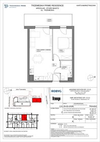 rzut mieszkanie na sprzedaż 42m2 mieszkanie Wrocław, Stare Miasto, Trzemeska