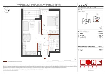 rzut mieszkanie na sprzedaż 38m2 mieszkanie Warszawa, Targówek, ul. Warszawski Świt