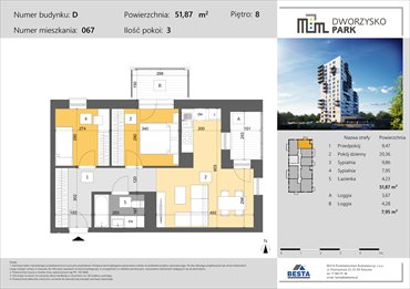 rzut mieszkanie na sprzedaż 52m2 mieszkanie Rzeszów, Przybyszówka, Dworzysko