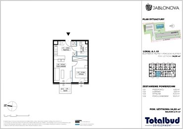 rzut mieszkanie na sprzedaż 35m2 mieszkanie Piaseczno, Jabłoniowa