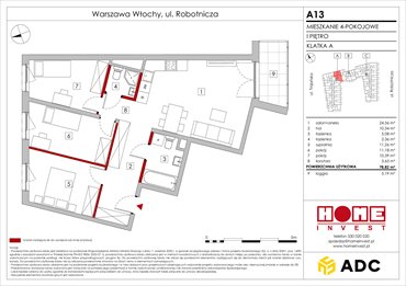 rzut mieszkanie na sprzedaż 79m2 mieszkanie Warszawa, Włochy, ul. Robotnicza 11/13