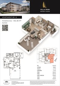 rzut mieszkanie na sprzedaż 59m2 mieszkanie Augustów, Wypoczynkowa