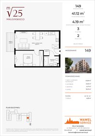 rzut mieszkanie na sprzedaż 41m2 mieszkanie Katowice, Mikusińskiego 25