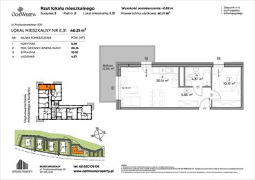 rzut mieszkanie na sprzedaż 40m2 mieszkanie Łódź, Widzew, Przybyszewskiego 292-300
