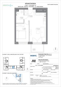rzut mieszkanie na sprzedaż 40m2 mieszkanie Wrocław, Krzyki, Krakowska 112