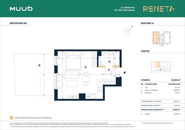 rzut mieszkanie na sprzedaż 31m2 mieszkanie Warszawa, Włochy, Nasienna 11