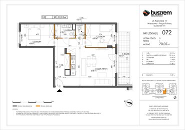 rzut mieszkanie na sprzedaż 70m2 mieszkanie Warszawa, Praga Północ, Kijowska 17