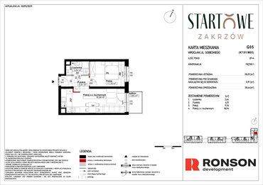 rzut mieszkanie na sprzedaż 39m2 mieszkanie Wrocław, Psie Pole, Zatorska, róg Sobieskiego