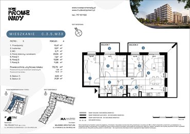 rzut mieszkanie na sprzedaż 74m2 mieszkanie Wrocław, Kleczków, ul. Czochralskiego/ Miłosza
