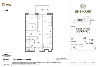 rzut mieszkanie na sprzedaż 43m2 mieszkanie Łódź, Polesie, Wołowa 4A
