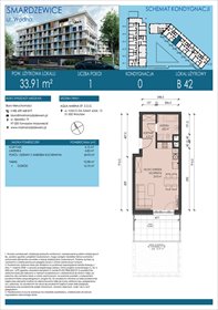 rzut mieszkanie na sprzedaż 34m2 mieszkanie SMARDZEWICE, WODNA