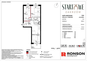 rzut mieszkanie na sprzedaż 54m2 mieszkanie Wrocław, Psie Pole, Zatorska, róg Sobieskiego