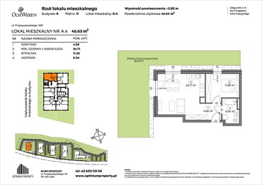 rzut mieszkanie na sprzedaż 46m2 mieszkanie Łódź, Widzew, Przybyszewskiego 292-300