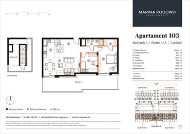 rzut mieszkanie na sprzedaż 78m2 mieszkanie Rogowo, Rogowo 65