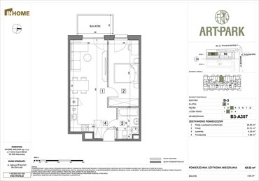 rzut mieszkanie na sprzedaż 43m2 mieszkanie Łódź, Polesie, Wołowa 4A