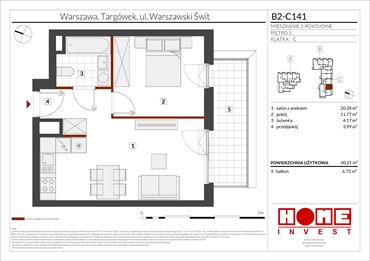 rzut mieszkanie na sprzedaż 40m2 mieszkanie Warszawa, Targówek, ul. Warszawski Świt 12