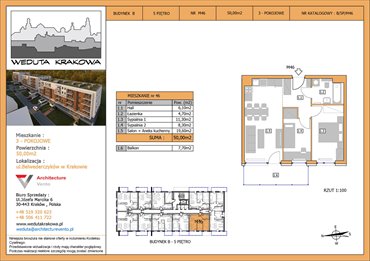 rzut mieszkanie na sprzedaż 50m2 mieszkanie Kraków, Krowodrza, Papierni Prądnickich 48