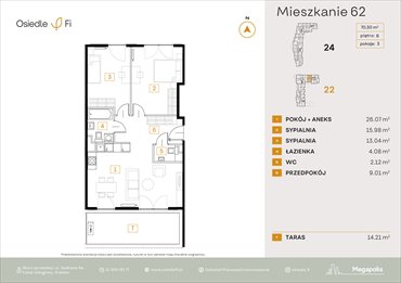 rzut mieszkanie na sprzedaż 70m2 mieszkanie Kraków, Rzemieślnicza 22-24