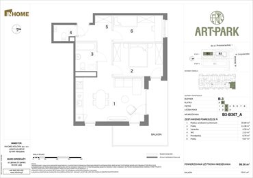 rzut mieszkanie na sprzedaż 56m2 mieszkanie Łódź, Polesie, Wołowa 4A