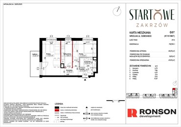 rzut mieszkanie na sprzedaż 49m2 mieszkanie Wrocław, Psie Pole, Zatorska, róg Sobieskiego