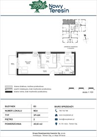 rzut mieszkanie na sprzedaż 46m2 mieszkanie Teresin - Gaj, Świętokrzyska 9