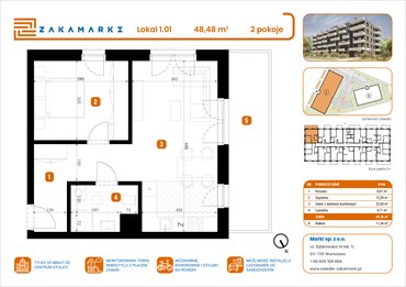 rzut mieszkanie na sprzedaż 48m2 mieszkanie Marki, Aleja Józefa Piłsudskiego 102