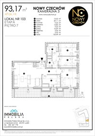 rzut mieszkanie na sprzedaż 93m2 mieszkanie Lublin, CZECHÓW, Kameralna 3